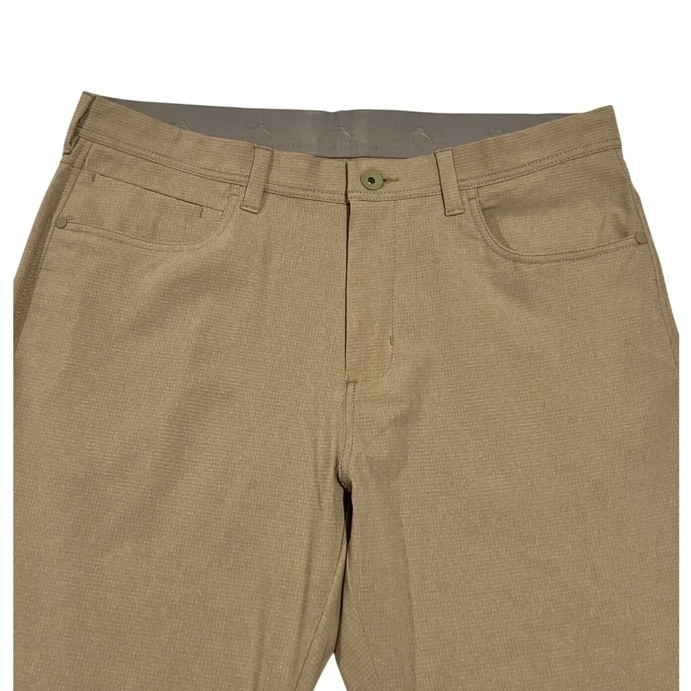 Tommy Bahama‎ Mens 35x30 Pineapple Print Tan Stretch 5-Pocket Pants